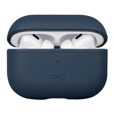 Afbeelding van Uniq Apple AirPods Pro 2 hoesje Terra Echt Leren Case Blauw