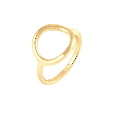 Afbeelding van Elli Basic Circle Ring goldcoloured, Dames, Maat: 54, Gold coloured