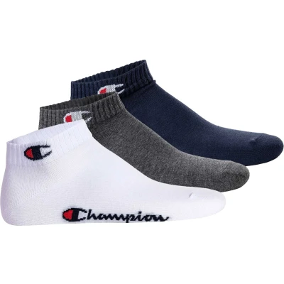 Afbeelding van Champion Unisex Kids Core Junior 3PP Quarter Sokken, Marineblauw, Wit, Licht Heather Grijs, 36 38 EU