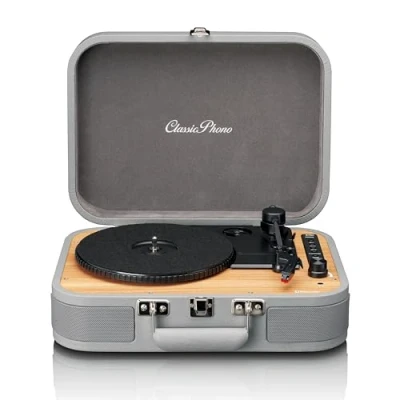 Afbeelding van CLASSIC PHONO TT 116GY Retro Bluetooth® platenspeler met ingebouwde speakers Grijs