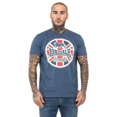 Afbeelding van Lonsdale Normale Passform Lunklet Tshirt print, Heren, Maat: XXL, Navy ecru red