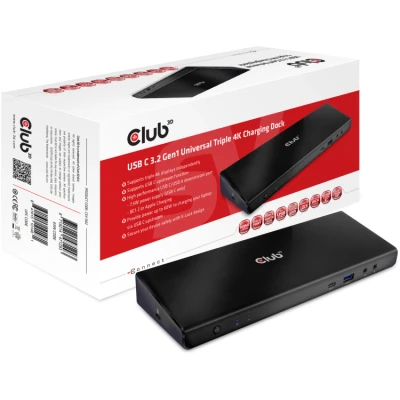 Afbeelding van CLUB3D CSV 1562 notebook dock &amp; poortreplicator Zwart