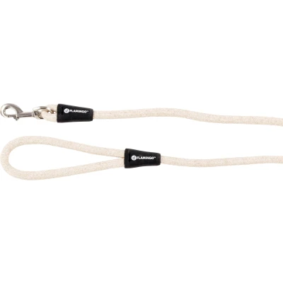 Afbeelding van Flamingo Lago Hondenriem, beige, 130 cm, 12 mm, met verchroomde karabijnhaak