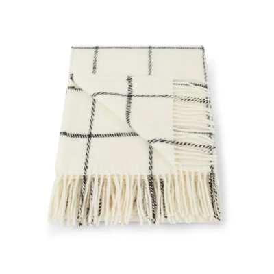 Afbeelding van Klippan Vinga Island plaid van lamswol 130 x 200 cm Gebroken wit