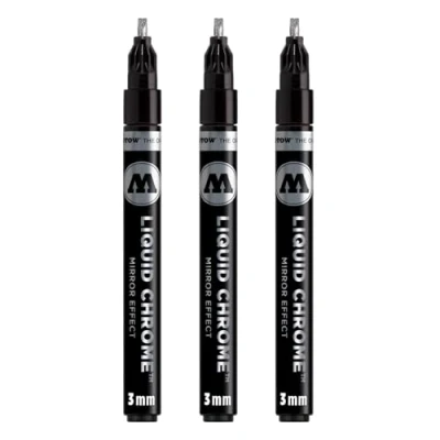 Afbeelding van Molotow Liquid Chrome Marker kalligrafie (speciale inkt met spiegeleffect, lijndikte 3 mm kalligrafiepunt, Made in Germany) stuks, chroom