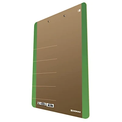 Afbeelding van DONAU LIFE 2710001FSC 06 Klembord/schrijfbord/Clipboard/klembord map A4 hard karton/karton met metalen clip/sterke klem afgeronde hoeken Kleur Groen/ideaal voor kantoor, school en thuis