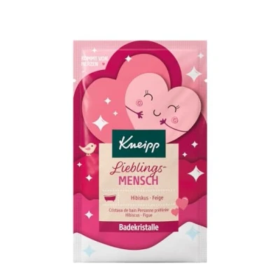 Afbeelding van Kneipp Badkristallen Lieblingsmensch, zakje met natuurzuiver diepzout en hoogwaardig hibiscus vijgenextract, fruitige bloemengeur, 60 g