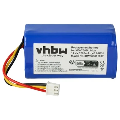 Afbeelding van vhbw 1x accu vervangt Blaupunkt 6.60.40.02 0, D071 INR CH 4S1P voor Home Cleaner (3200mAh, 14,4V, Li Ion)