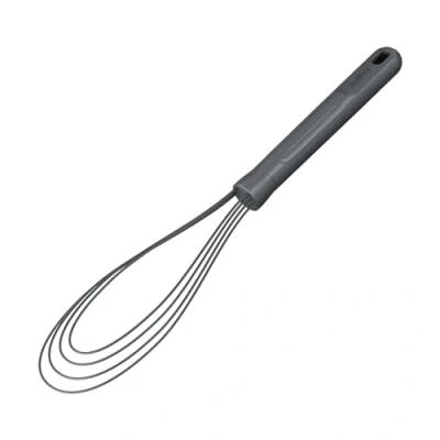 Afbeelding van Zyliss Platte garde, duurzaam tarwestro/siliconen, handgarde met hittebestendige siliconen kop, geschikt voor kookgerei antiaanbaklaag, Beluga grijs, 30 cm x 7 cm, vaatwasmachinebestendig
