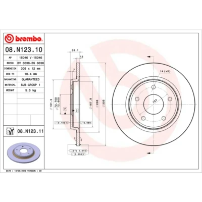 Afbeelding van Brembo Remschijf 08.N123.11
