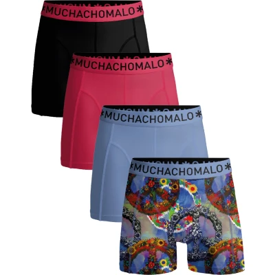 Afbeelding van Muchachomalo 4PACK Print Solid Boxerbriefs, Heren, Maat: XL, blue red black