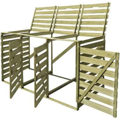 Afbeelding van vidaXL Containerberging driedubbel 240 L geimpregneerd hout
