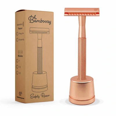 Afbeelding van Safety Razor met Houder Rosé Goud