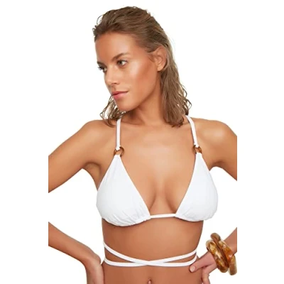Afbeelding van Trendyol Damesaccessoire gedetailleerde bikini top, wit, 42
