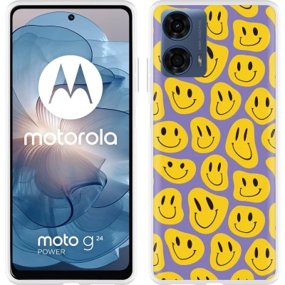 Afbeelding van Cazy Hoesje geschikt voor Motorola Moto G04/G04s/G24/G24 Power Smileys