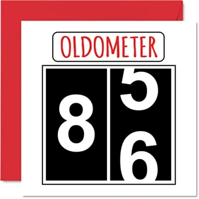 Afbeelding van Leuke 86e verjaardagskaarten voor mannen vrouw Oldometer Happy Birthday Card papa mama overgrootvader opa Nanny oma oom tante, 145mm x wenskaarten, verjaardagskaart