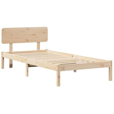 Afbeelding van vidaXL Bedframe met Hoofdeinde 80x200 cm Massief Grenenhout