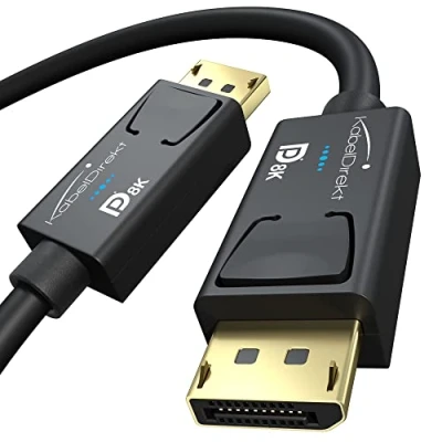 Afbeelding van KabelDirekt 8K DisplayPort kabel versie 1.4 1 m (VESA gecertificeerd, ondersteunt 8K/60 Hz, 4K/120 HBR3, DSC, HDR10, DP8K) Gaming Edition