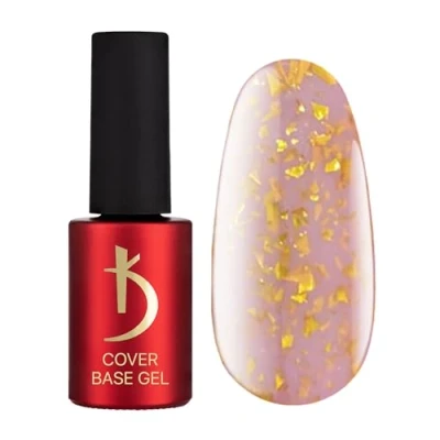Afbeelding van K Professionele basislaag, basisgel cover, roze vlokken, camouflage, 7 ml, onderlak, uv nagellak, gelnagels, camouflagekleur, glitter, confetti