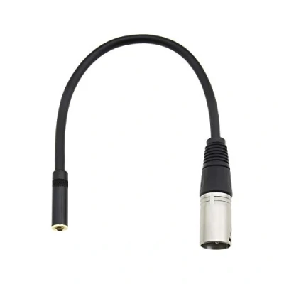 Afbeelding van the Lord of Tools Mini Jack 3.5mm 1/8 &quot;Stereo TRS Vrouwelijke Socket naar 3 Pins XLR Mannelijke Plug Audio Adapter Converter Kabel Lijn 0.3M/1Ft Draden Zwart
