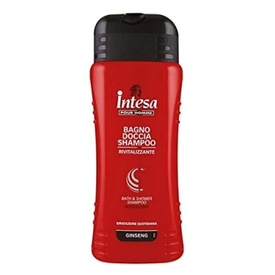 Afbeelding van Intesa Pour Homme bad , douchegel en shampoo voor heren, rivitaliserend, hydraterend dagelijks gebruik, ginseng 500 ml