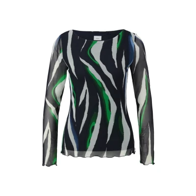 Afbeelding van s.Oliver Black Label ALL OVER Print Blouse, Dames, Maat: 34, Navy