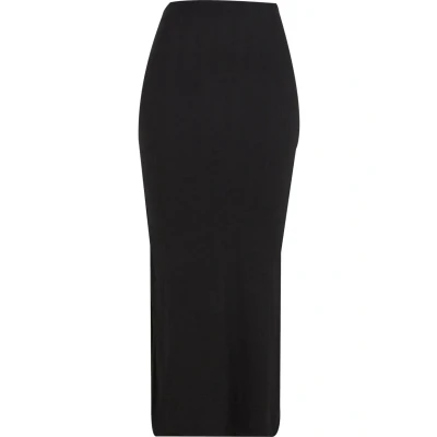 Afbeelding van Urban Classics Rib High Slit Rok, Maxirok met split, 7/8 lengte, slim fit, zwart, XS