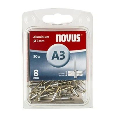 Afbeelding van Novus Blindklinknagel 3x8mm Type A3 aluminium/staal (Per 30 stuks)