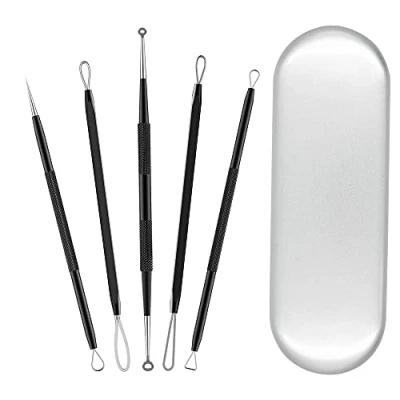 Afbeelding van MMOBIEL 5 in 1 Comedonenlepel Set Blackhead Mee eter Acne Puisten Verwijderaar