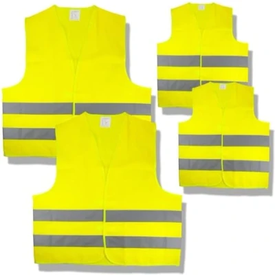 Afbeelding van Cartrend 50252 veiligheidsvesten 4 delige set, 2 x volwassenen en kinderveiligheidsvesten