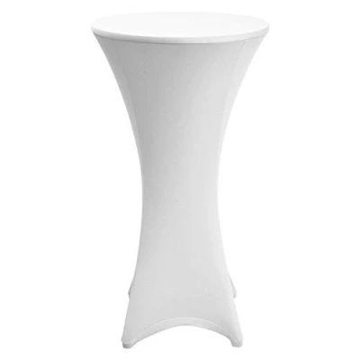 Afbeelding van Beautissu Statafelhoes Ø 60 65 cm Wit Statafelrok voor Statafel hoes geschikt horeca feestversiering stretch elk tafel Stella