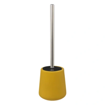 Afbeelding van 5Five toiletborstel met houder zandsteen geel rond 39 cm