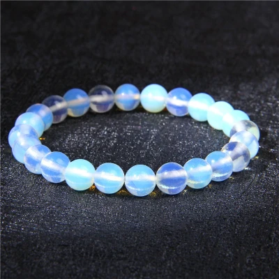 Afbeelding van Bixorp Gems Opaliet Edelstenen Armband Gepolijste Edelsteen Kralenarmband