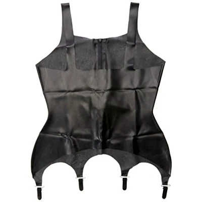 Afbeelding van Rimba Latex Play corset met rits zwart L