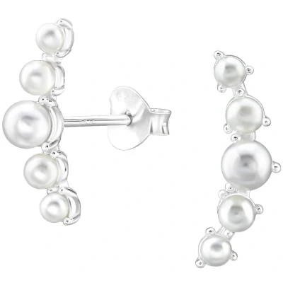 Afbeelding van JoyS Zilveren parel oorbellen 5 parels 4.5 x 16 mm sterling zilver 925