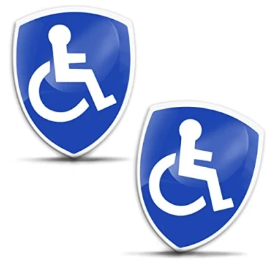 Afbeelding van Skino Eu 2 x Stickers 3D Gel Silicone Gehandicapte Disabled Symbool Logo Rolstoel Gebruiker Schild Auto Motorfiets Fiets Venster Telefoon Laptop PC Tablet Deur KS 120