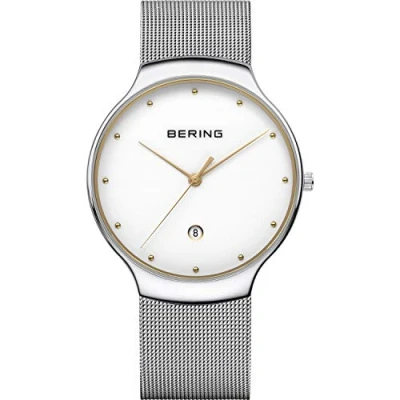 Afbeelding van BERING dameshorloge quartz uurwerk klassieke collectie met roestvrij staal en saffierglas 13338 001 polshorloges