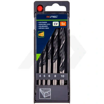Afbeelding van Houtspiraalborenset 5 delig 4, 5, 6, 8 en 10mm