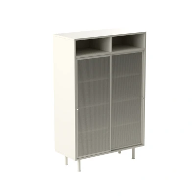 Afbeelding van Nordic Home Sadie wandkast 140 cm grijs/beige Metaal