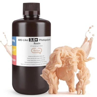 Afbeelding van ELEGOO ABS Like Resin 3.0 Plus, 3D printerhars, snelle fotopolymeerhars, uv hardend, hoge precisie voor LCD printer, beige, 1 kg