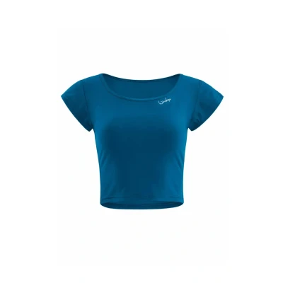 Afbeelding van Winshape Functional Light AND SOFT Cropped Kurzarm Sport Tshirt, Dames, Maat: Small, Teal green