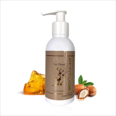 Afbeelding van Trontveit PURE Curl Shaper ATTITUDE 200ml Arganolie Cream voor Gedefinieerde, Gezonde Krullen, Voedt, Versterkt, Vermindert Frizz