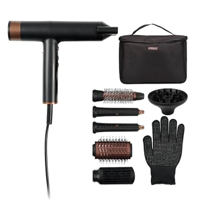 Afbeelding van Princess Airstyler Pro 529205 7 in 1 2000 Watt 1.8m snoer BLDC Motor Luxe Opbergtas Hitte handschoen Multi Styler Hairwrap Haarstijler Haardroger Warmteborstel Fohnborstel Krulborstel en Stijlborstel