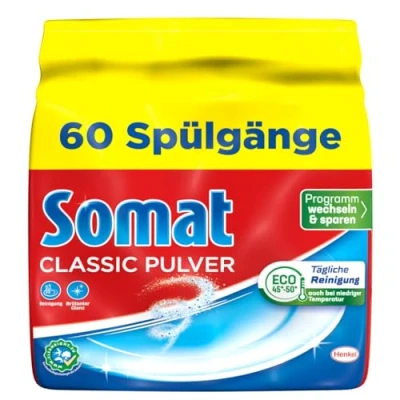 Afbeelding van Somat Classic poeder, afwasmiddel voor de vaatwasser, dagelijkse reiniging verpakking van 3 stuks (3 x 1200 g voorraadverpakking)