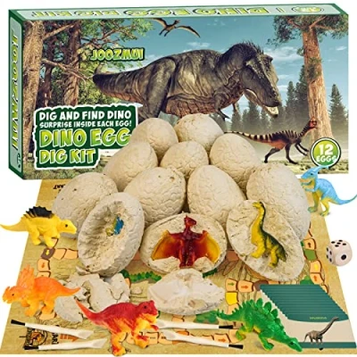 Afbeelding van Joozmui dinosaurus opgraving set voor kinderen, ei speelgoed vanaf 4 5 6 7 8 9 10 jaar jongen cijfers cadeau kinderspeelgoed
