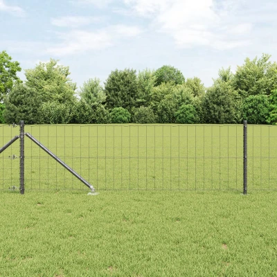 Afbeelding van vidaXL Euro Fence met 13 Spike Posts 0.6x50 m Gegalvaniseerd Staal Grijs