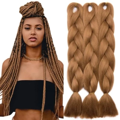 Afbeelding van Tess Vlechten Extensions, Jumbo Kanekalon Kunsthaar om in te Box Haarverlenging Vlecht 100g/Bundle #30 Kastanjebruin 60 cm (1 stuk)