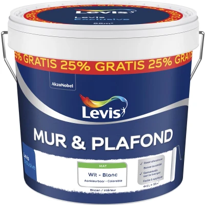 Afbeelding van Levis Muur En Plafond Wit Mat 4l+25% Gratis
