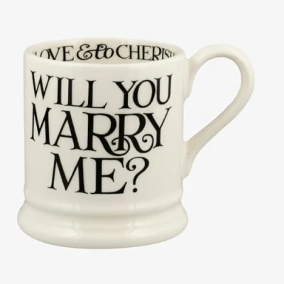 Afbeelding van Emma Bridgewater Black Toast Will You Marry Me 1/2 Pint Mok