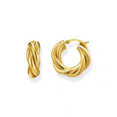 Afbeelding van Thomas Sabo, Oorbellen, Creools gedraaid ontwerp, (925 sterling zilver, 750 geelgoud vergulding)